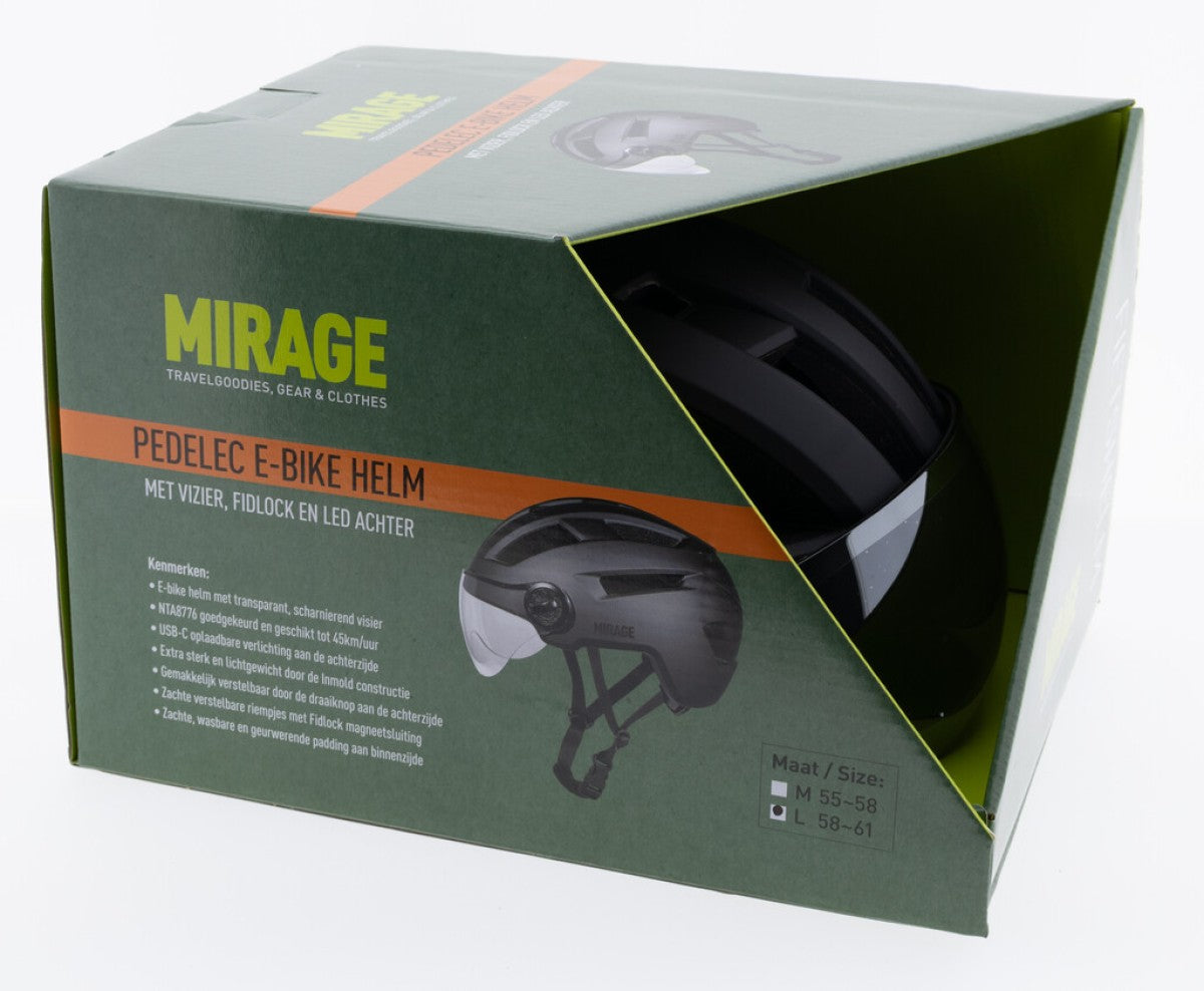 Casco Mirage speed pedelec misura 55-58 cm nero opaco