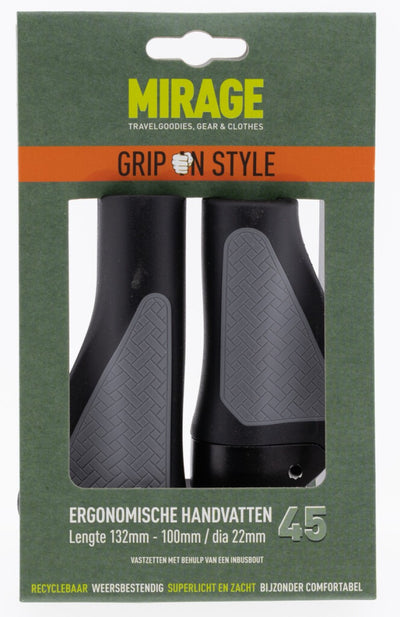 Manjas de bicicletas Mirage - cómodo duradero - gris negro