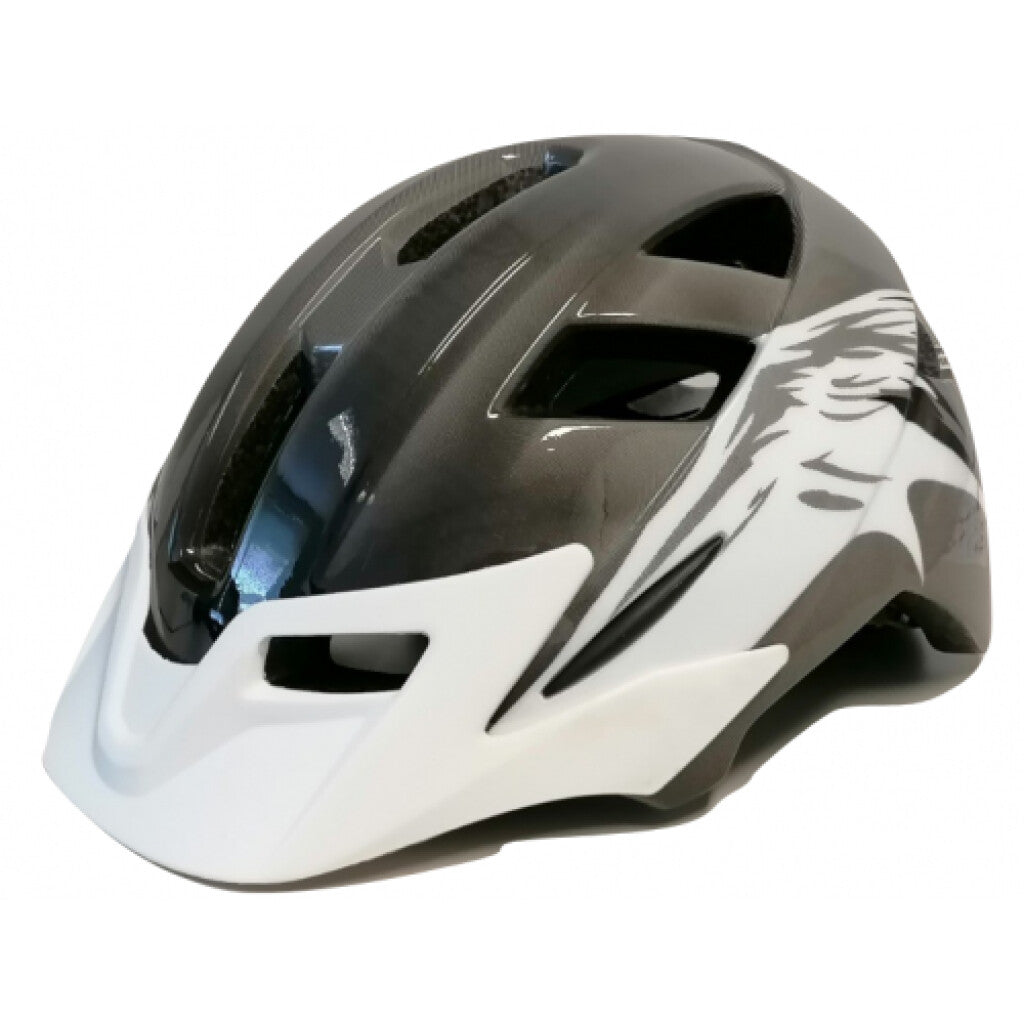 Buzaglo casco mirage uni con visera 58-65 cm blanco y negro