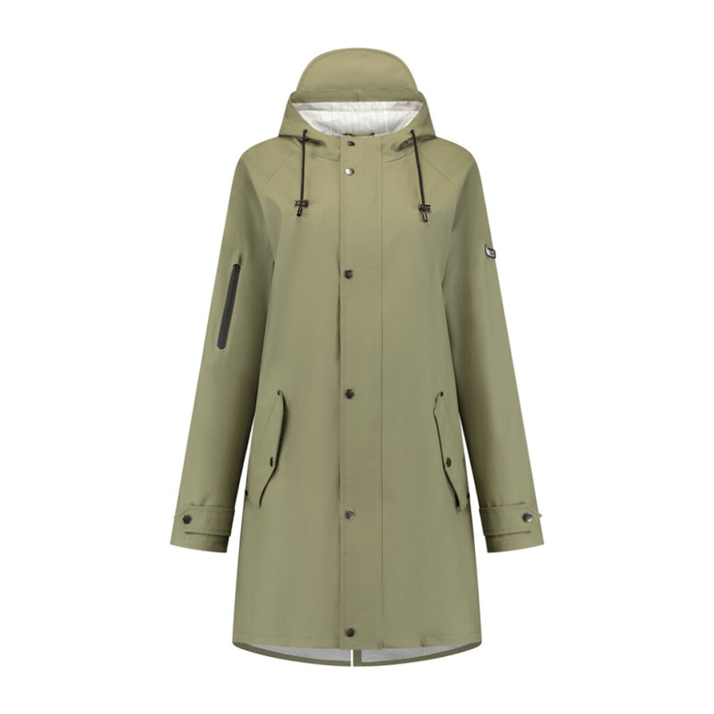 Mirage Rainboat Rainfall Trenchcoat tamaño XL hecho de poliéster toque suave verde oliva verde