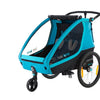 Carrello per bici per bambini Mirage Tommy - Frame in alluminio, Wielvering, 3 -Point Gordel, Blue, 2021