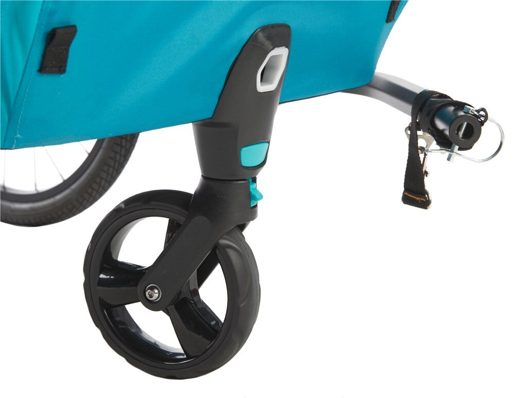 Carrello per bici per bambini Mirage Tommy - Frame in alluminio, Wielvering, 3 -Point Gordel, Blue, 2021