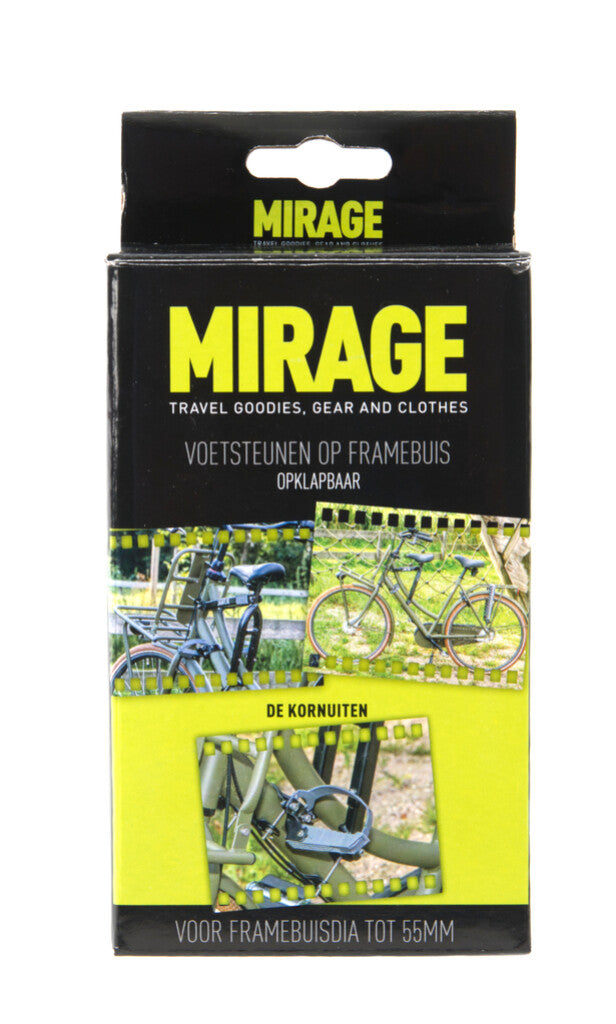 Voetsteunen Mirage met rubber riem inclusief framebuisklem