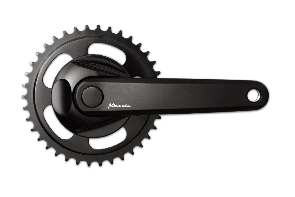 Miranda  delta crankstel 38t +disc 9.5cm zwart