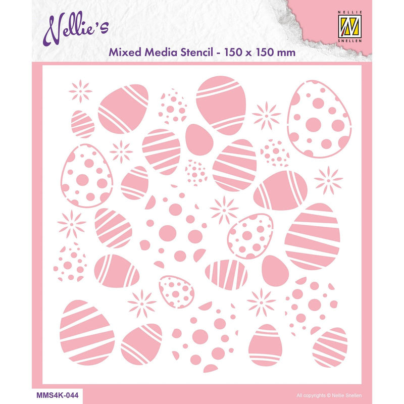 La scelta di Nellie • stencil 15x15 cm sfondo uova di Pasqua