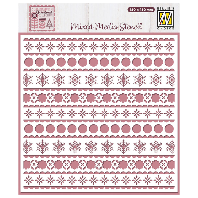 La scelta di Nellie • modello fiori scandinavi neve 15x15 cm