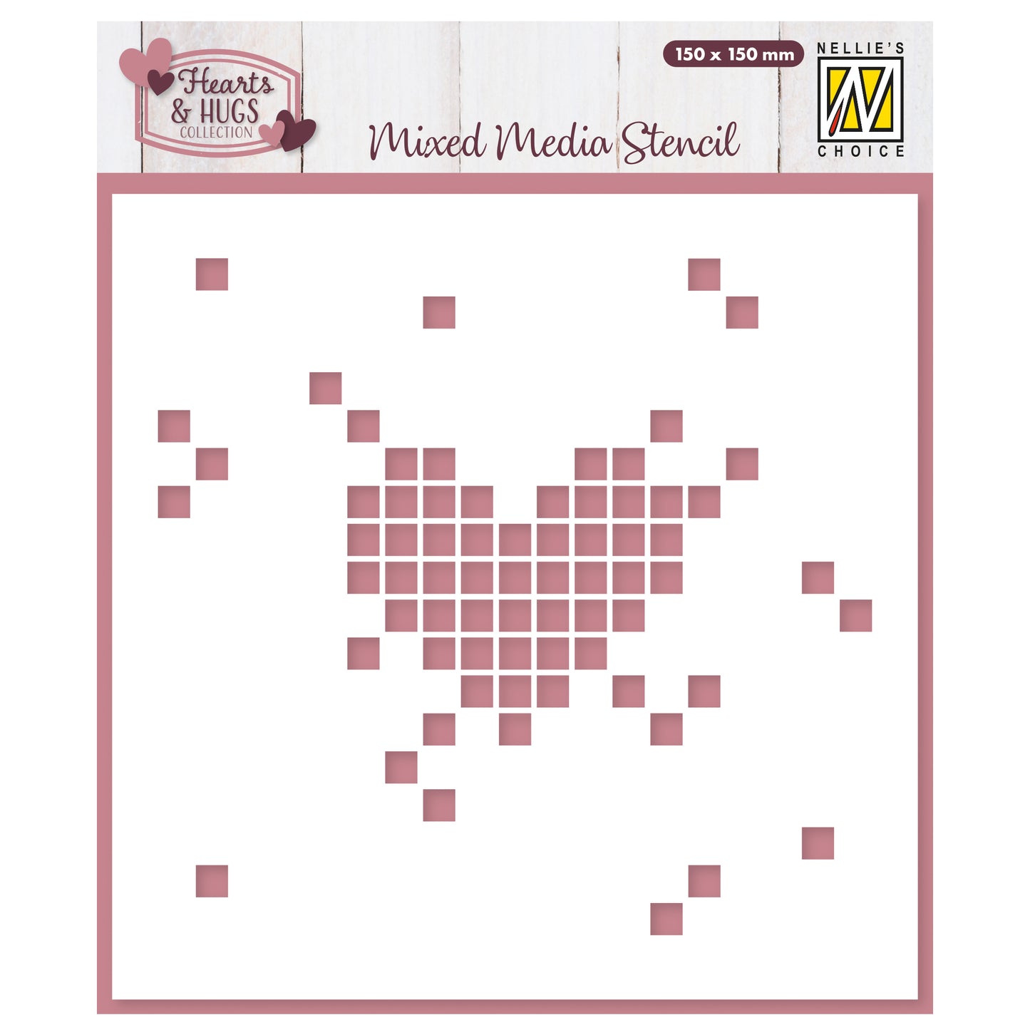 La scelta di Nellie • stencil pixel cuore 15x15 cm