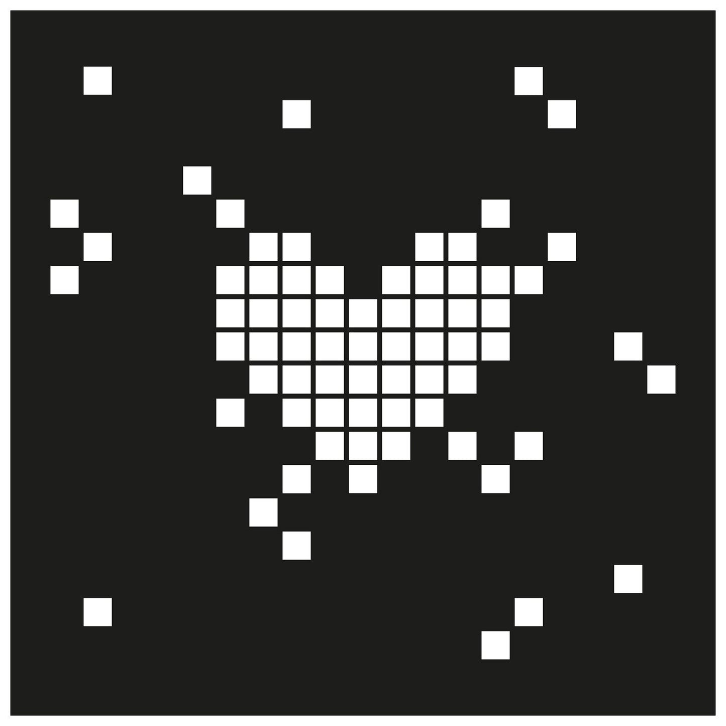 La scelta di Nellie • stencil pixel cuore 15x15 cm