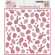 Nellie's choice • sjabloon konijnen en paaseieren 15cmx15cm - afbeelding 1