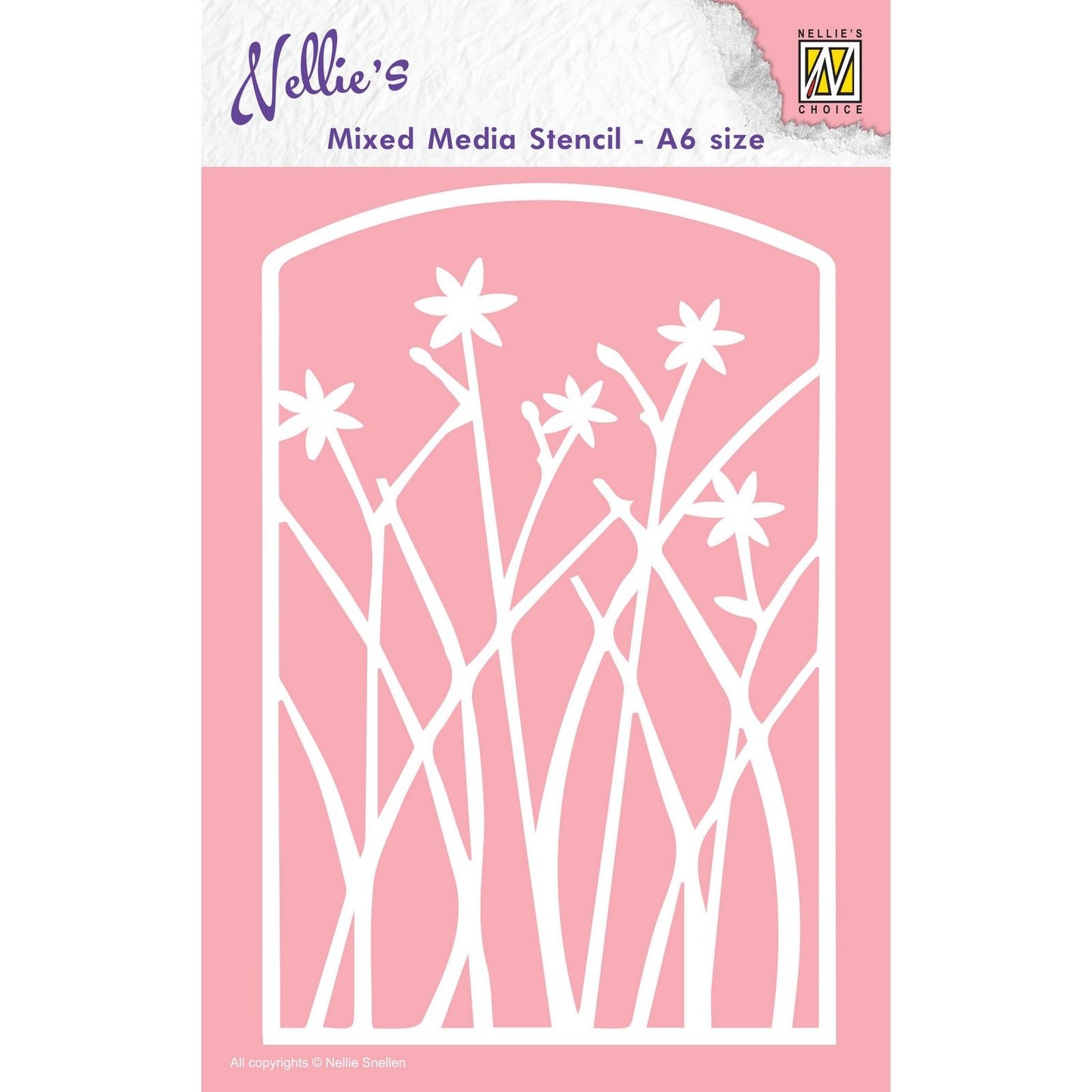 Nellie's choice • stencil a6 size frame with flowers