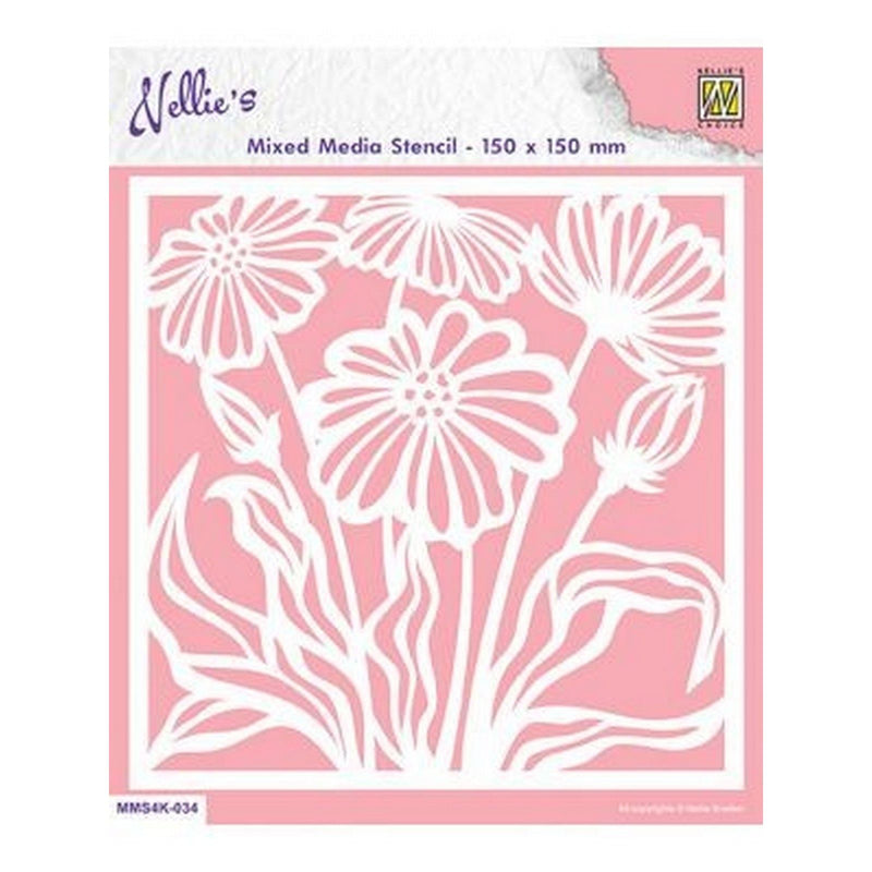 Nellie's choice • stencil a6 size christmas flowers-1