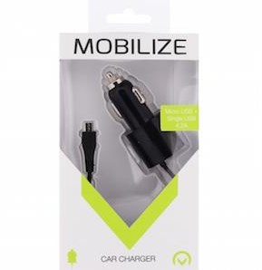Mobilize Caricatore USB da auto doppio 4800 mA + cavo micro USB nero 1 m - 9540125