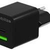 Caricabatterie rapido USB + USB-C Mobilize 30W nero - 9550191
