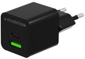 Caricabatterie rapido USB + USB-C Mobilize 30W nero - 9550191