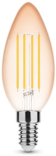 Modee vela led e14 4-33w 1800k filamento ámbar - led7400