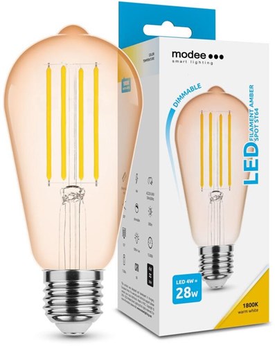 Modee LED ST64 E27 4-28W 1800K Filamento Ámbar Regulable - LED7470