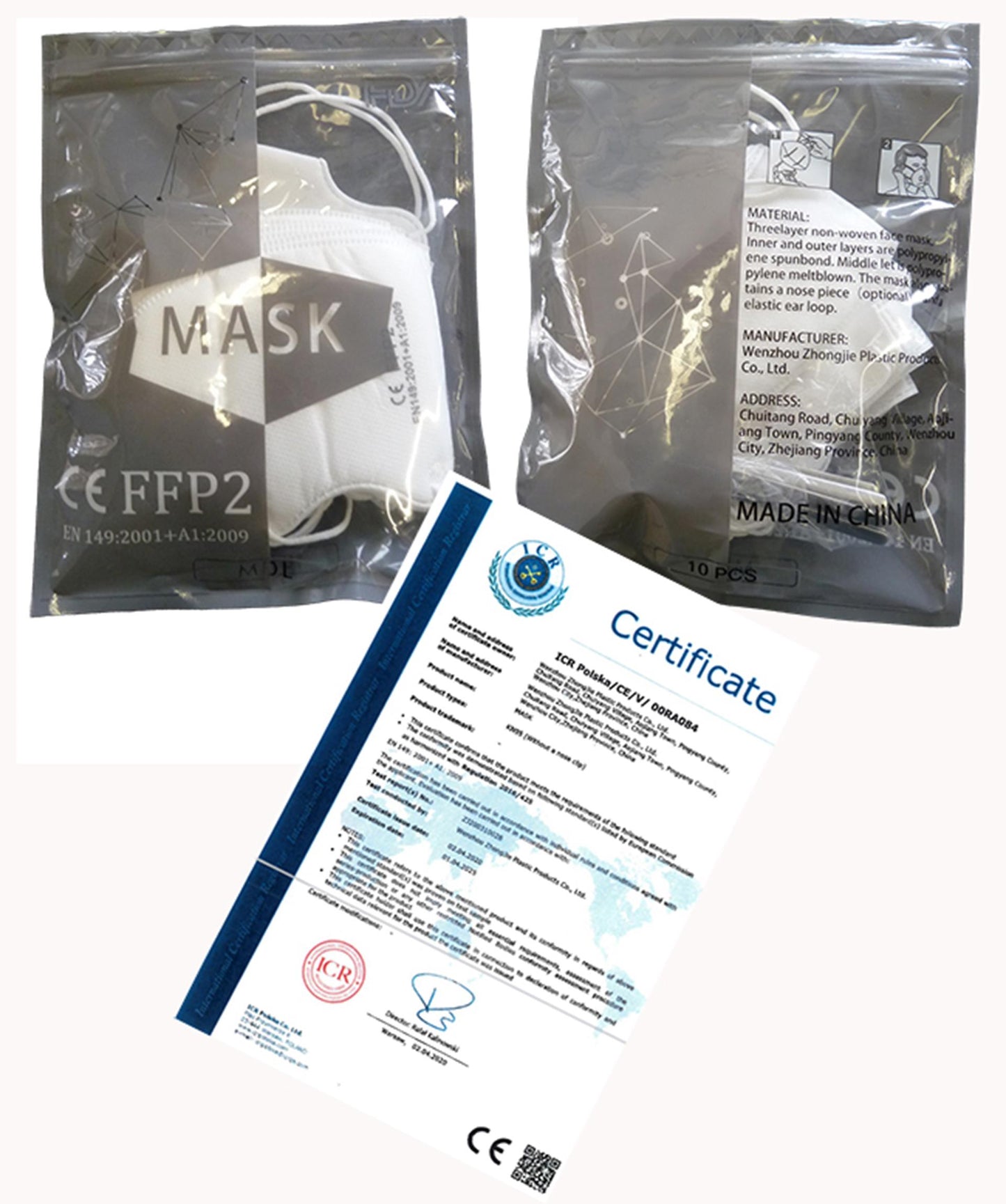 Mascarillas kn95 10 piezas ffp2 (lavables)
