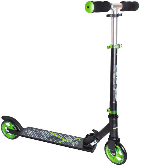 Muuwmi 2-ruedas Kinderstep freno de pie plegable verde negro