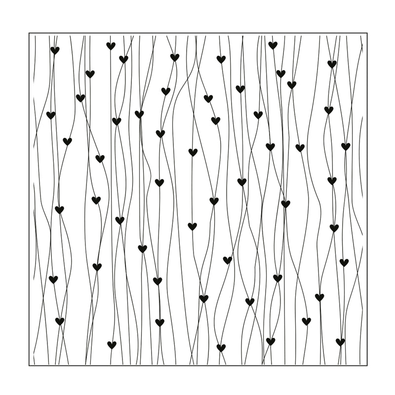 Timbro Mundart • linee modello in rilievo con cuori