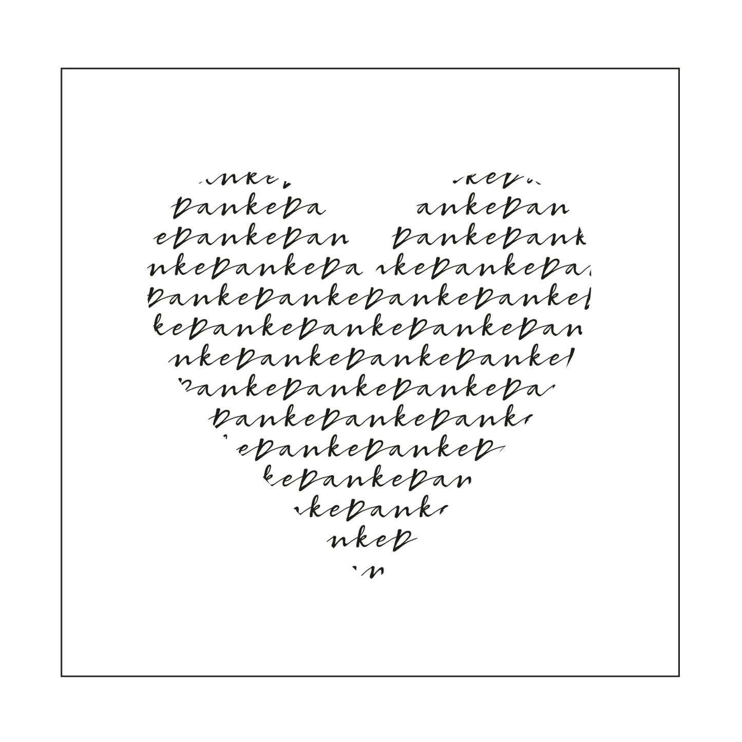 Sello Mundart • plantilla de estampado Texto alemán Danke