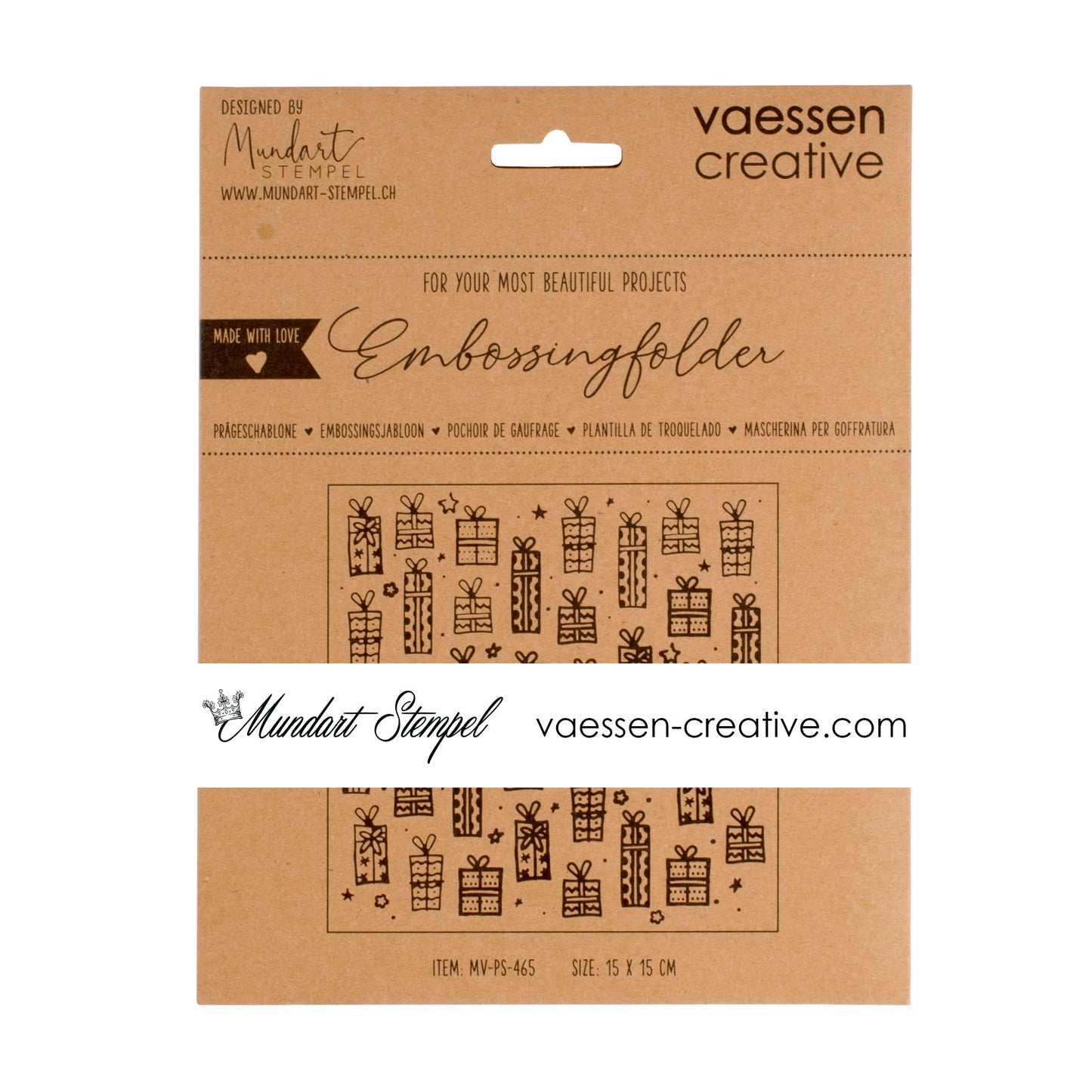 Mundart stempel • embossing sjabloon cadeautjes