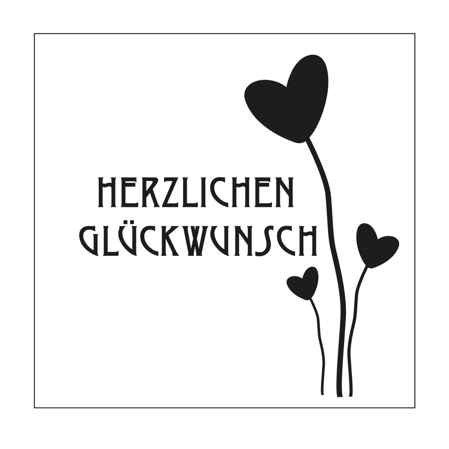 Timbro Mundart • stencil testo tedesco herzlichen glückwunsch