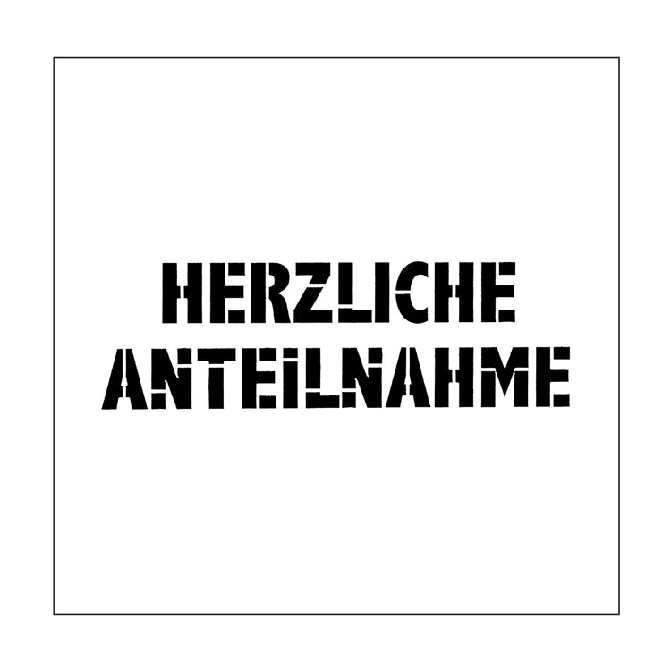 Mundart stempel • stencil duitse tekst herzliche anteilnahme