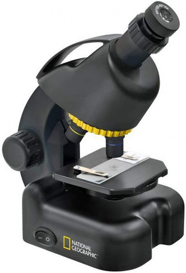 telescopio y microscopio conjunto de aluminio negro amarillo