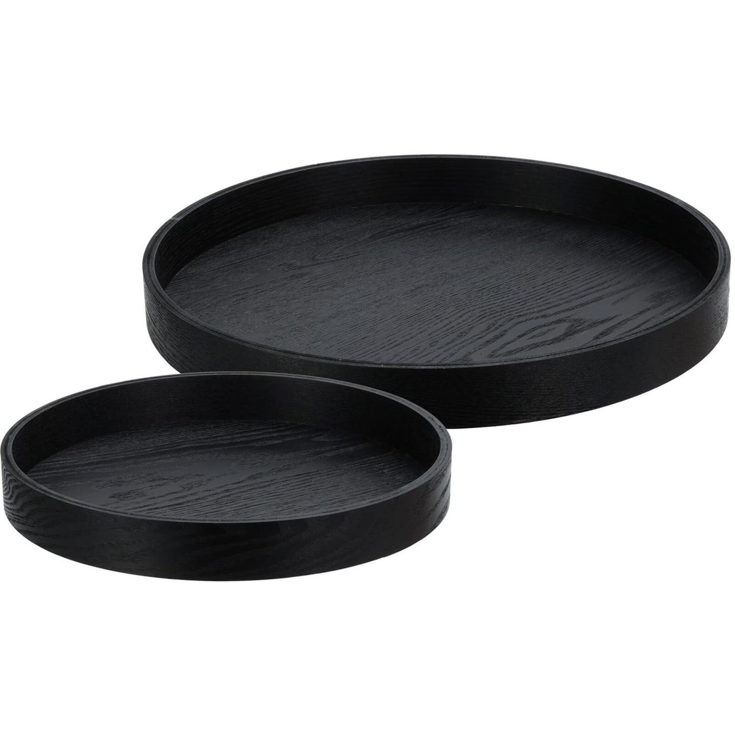 Set di vassoi per lo styling della casa MDF nero da 2 pezzi