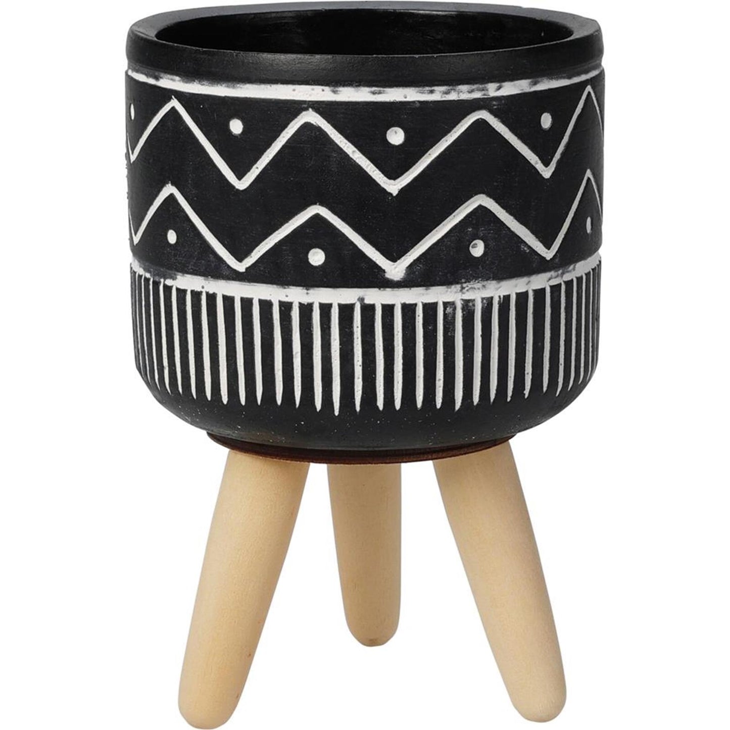 Vaso da fiori per la casa 10x15 cm bianco e nero