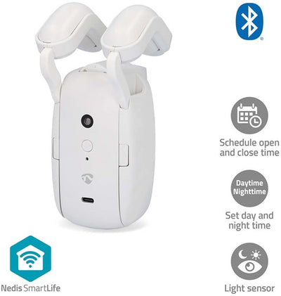 Robot per tende Nedis smartlife | asta | tende | alimentato a batteria alimentato tramite USB | 4000mah | bluetooth® | bianco - btmc10wt1pz