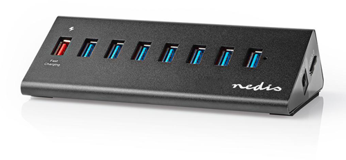 Concentrador USB Nedis | usb micro-b hembra | usb-a hembra | 8 puertos | 1 pieza - uhubup3810bk