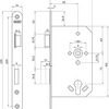 Nemef 1769 23 rs door lock | dm65mm | pc72mm | galvanized steel front plate 24x235mm rounded | galvanized steel latch and deadbolt | 2 rounds | dr 1+3 - 9176923651