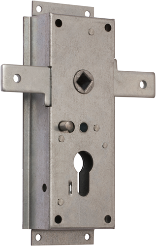 Nemef 1846 Cerradura para 2 garajes | pc60mm | caja cerradura acero galvanizado 59x159mm | varillas horizontales | no elástico | Conexión de 5,8 mm | función día y noche | dr 1+2+3+4 - 9184602010