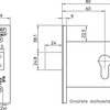 Cerradura adicional de seguridad Nemef 4328 | kg** | dm60mm | placa frontal placa frontal decorativa de acero inoxidable 29x110mm rectangular | dr 1+2+3+4 - 9432817600