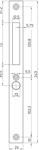 Nemef p 1205h 17 contropiastra | rettangolare in acciaio inox 24x243mm | dr 1+2+3+4 | acciaio inossidabile - 9120590270