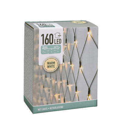 Illuminazione da rete LED bianco caldo 160 LED 1x2m