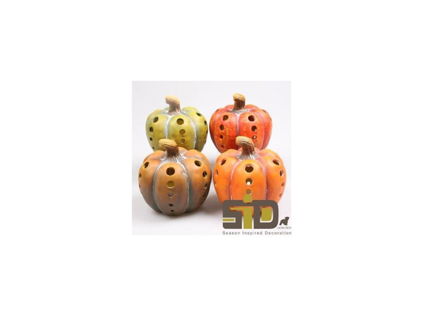 Calabaza decorativa inspirada en la temporada con iluminación LED h14cm