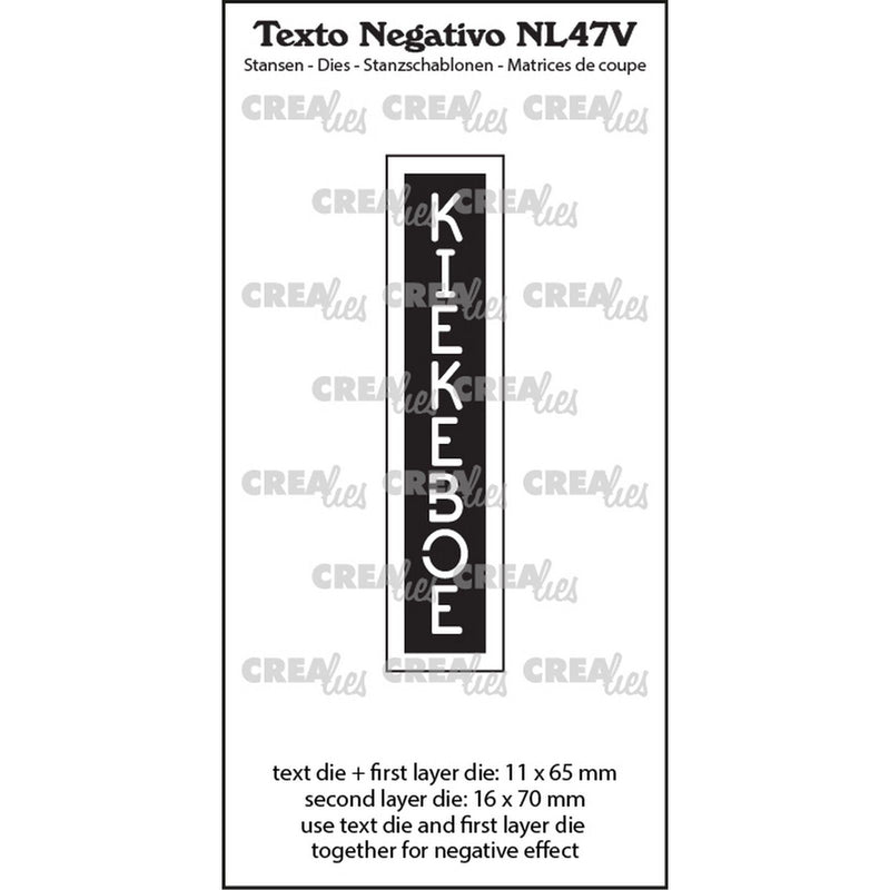 Crealies • texto negativo kiekeboe (verticaal)