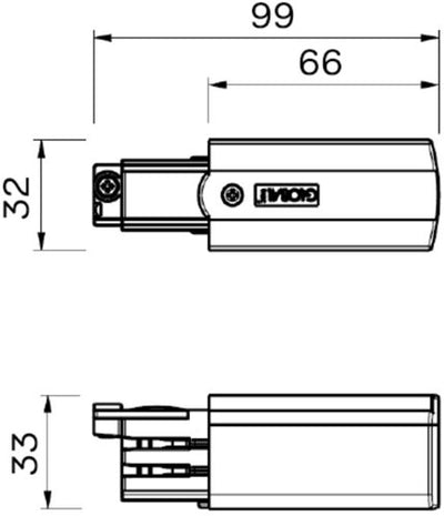 Pieza de conexión nórdica para. carril aluminio derecho trifásico 5050019