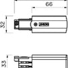 Nordic aansluitstuk tbv. rail zwart rechts 3-fa 5050021