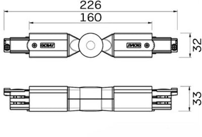 Pezzo angolare nordico regolabile per. binario in alluminio 5050043