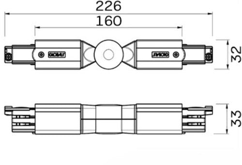Nordic hoekstuk instelbaar tbv. rail wit 5050042