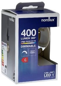 Nordlux LED Globo G95 E27 4.9-35W 2200K Filamento Spirale Oro Dimmerabile - 2760121