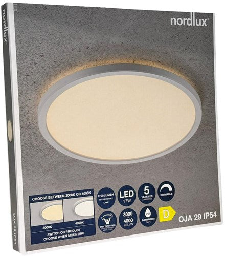Nordlux Plafón LED oja 29 blanco 17w 3000k 4000k 29cm - 4802324