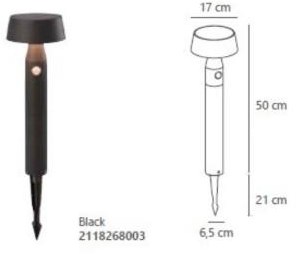 Nordlux Lampada solare da giardino LED su attacco nama 1w 3000k nero 50cm - 4802840