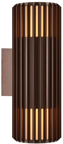 Nordlux lampada da parete aludra rotonda doppia 2x e27 marrone ip54 - 4800945