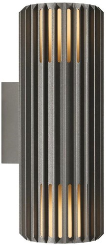 Nordlux lampada da parete aludra rotonda doppia 2x e27 argento antracite ip54 - 4800944
