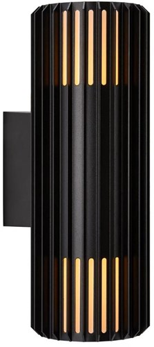 Nordlux lampada da parete aludra rotonda doppia 2x e27 nero ip54 - 4800943