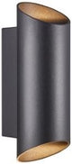 Nordlux aplique nico redondo 2x gu10 negro ip54 - 4800920